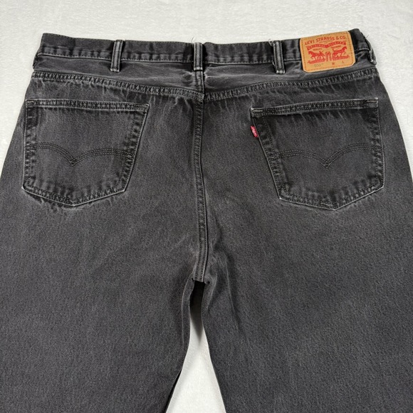 Levis 550 Jeans Mens 44x30 Black Relaxed Tapered Fit Denim Pants Stonewash - Picture 7 of 16